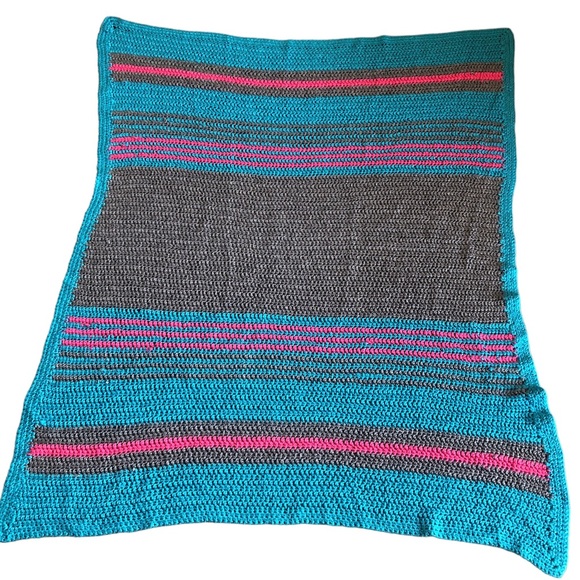 Handmade Multicolored Crochet Throw Baby Blanket - Picture 1 of 9